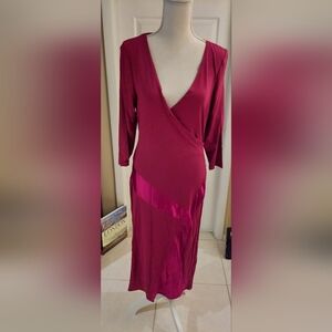 Kenneth Cole Reaction Elegant Burgundy Wrap Dress